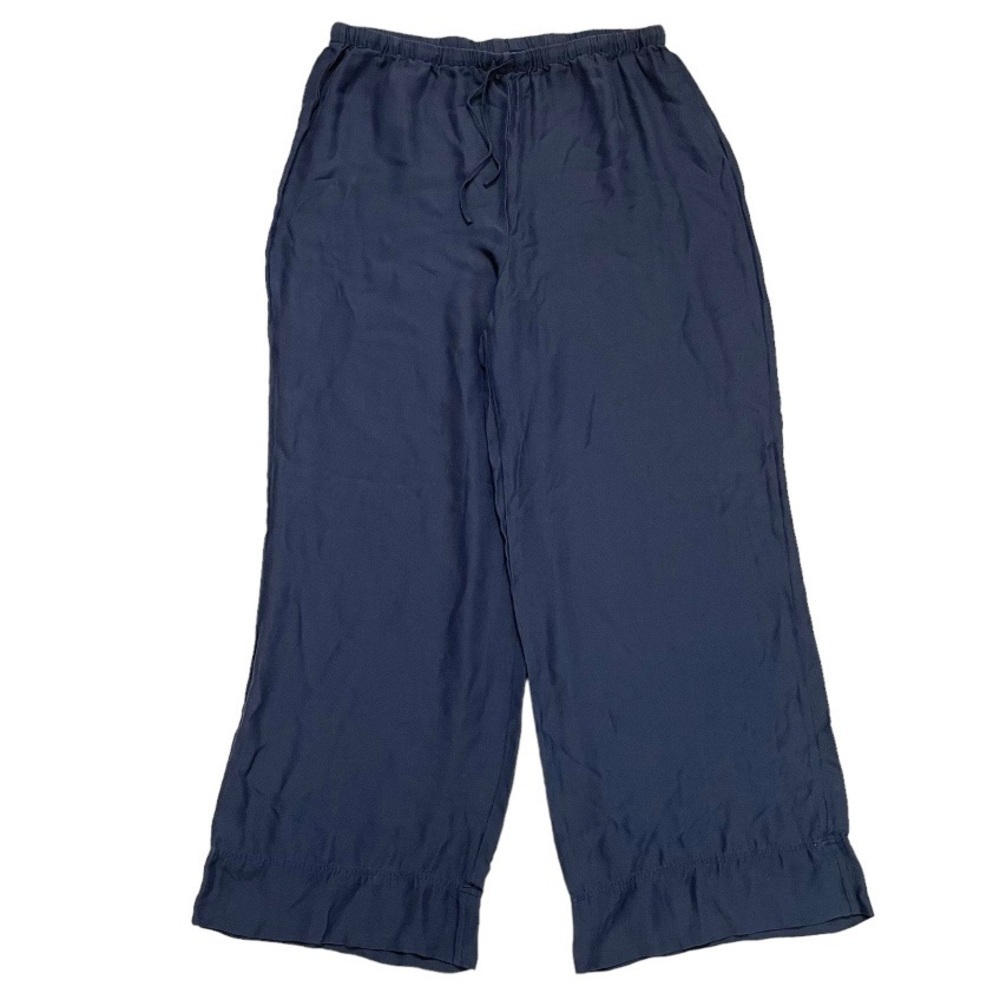 Emanuel Emanuel Ungaro blue silk blend crop pants large